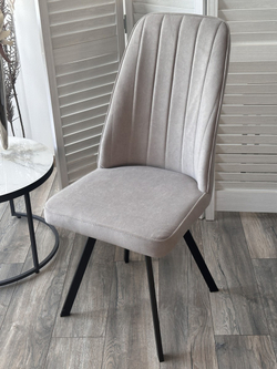 Стул ПРОВАНС 360 град. поворот. B22 Серый, велюр / черный каркас, М-City