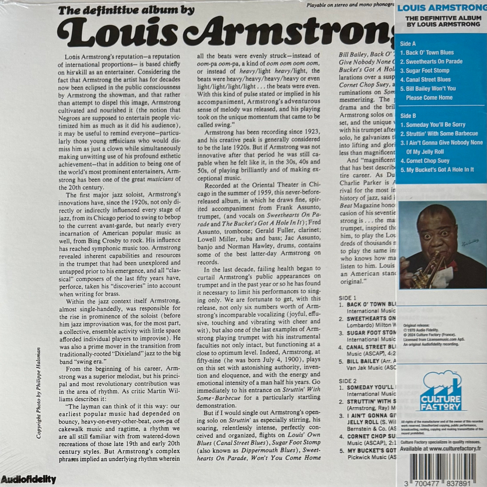 Виниловая пластинка Louis Armstrong ‎– The Definitive Album By Louis Armstrong LP Blue