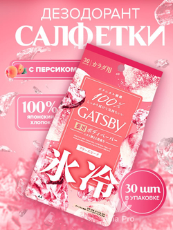Дезодорирующие и освежающие салфетки Gatsby Ice