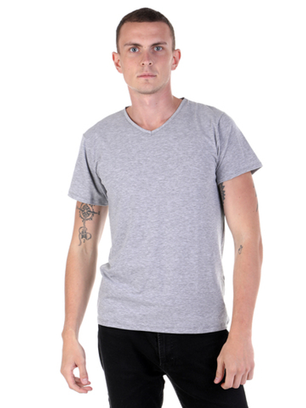 Мужская футболка серая меланжевая с v-вырезом DonDon 502-01_06