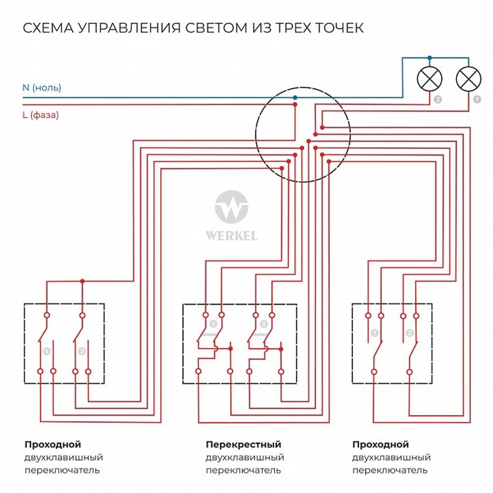 Выключатель двухклавишный без рамки Werkel слоновая кость W1123003