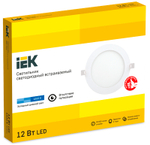 Светильник ДВО 1606 белый круг LED 12Вт 6500 IP20 IEK