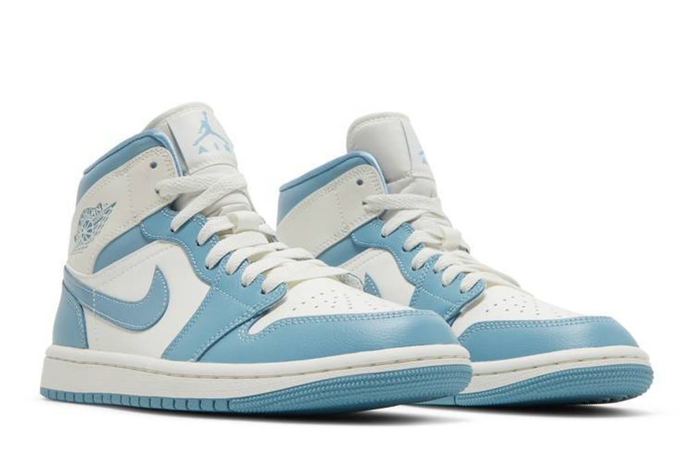 Кроссовки Air Jordan 1 Mid "University Blue" (Женская размерная сетка)