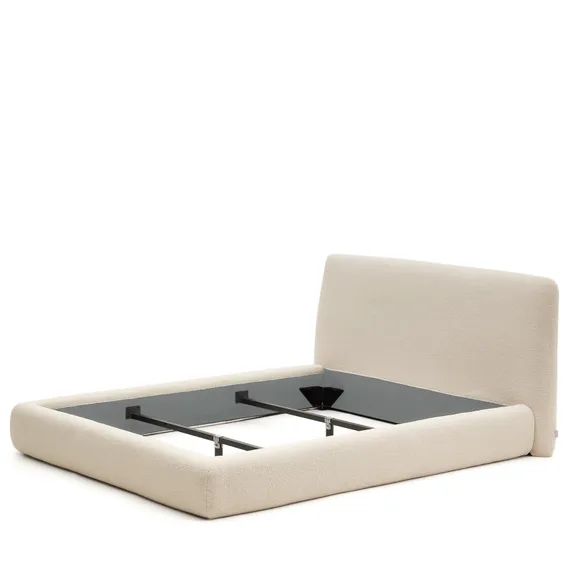 Кровать Martina со съемным бежевым чехлом из ткани букле под матрас 160 х 200 см