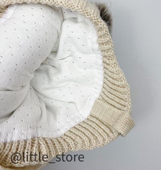 Шапка зимняя "Зайчик" песок