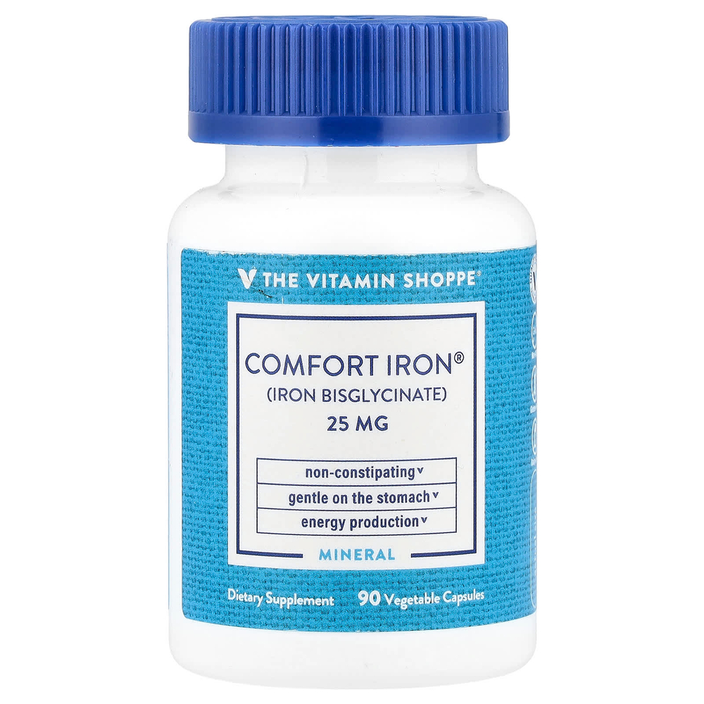 The Vitamin Shoppe, Comfort Iron®, 25 мг, 90 растительных капсул