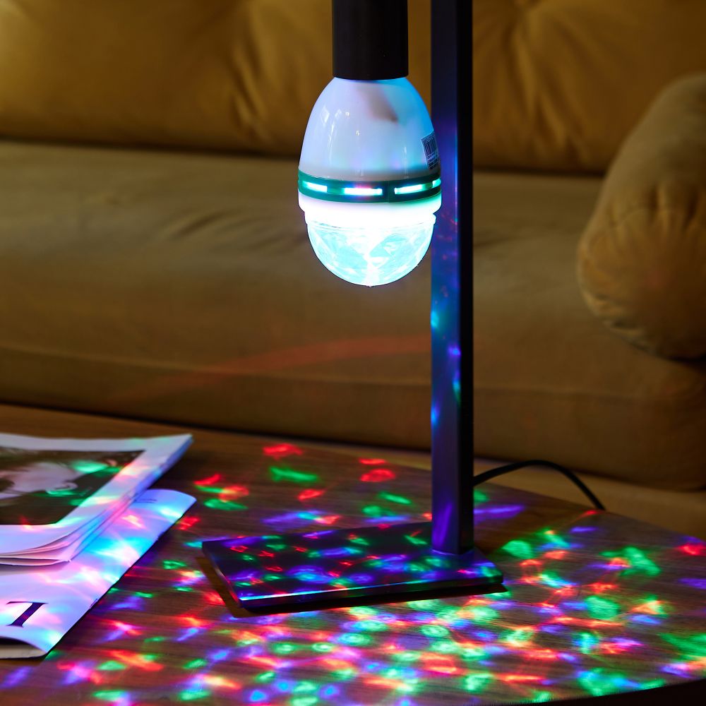 Светодиодный светильник-проектор ULI-Q301. Серия DISCO. многоцветный. ТМ VOLPE. Работа от сети 220В. Для установки в электропатрон Е27. Цвет корпуса белый.