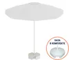 Зонт пляжный с базой на колесах Kiwi Clips&Base, Ø250 см, белый