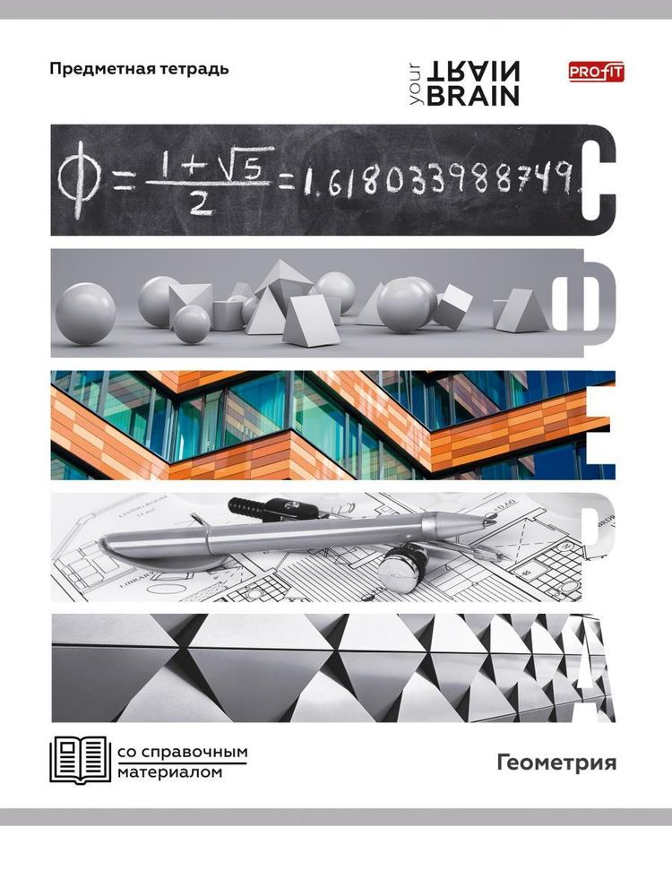 Тетрадь предметная 48л. клетка Геометрия &quot;Контрасты&quot; (Проф-Пресс)