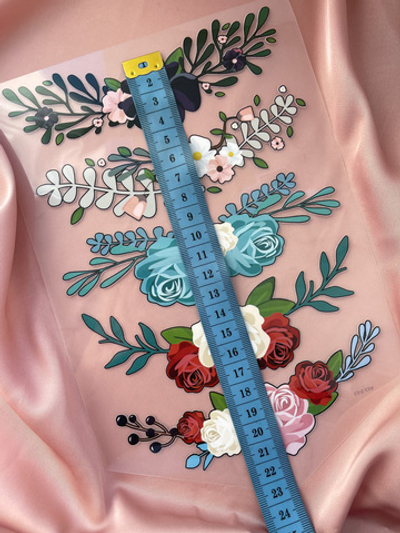 термонаклейка цветы красные