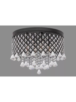 Потолочный светильник E14*4*40W черный лофт хрусталь