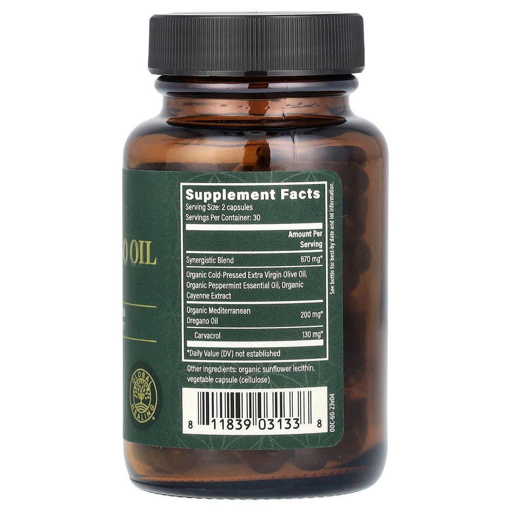 Global Healing, масло орегано, 60 капсул