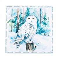 Шейный платок «Полярная сова», 70×70 см