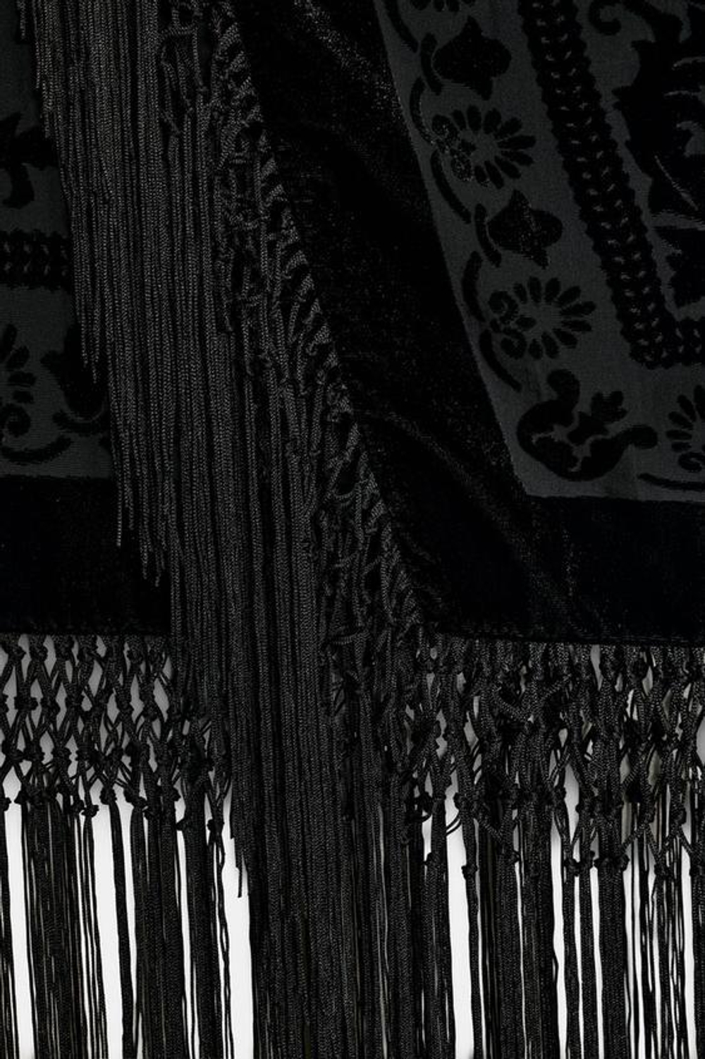 ZARA БАРХАТНАЯ ЮБКА С БАХРОМОЙ — ZW COLLECTION LIMITED EDITION, ЧЕРНЫЙ