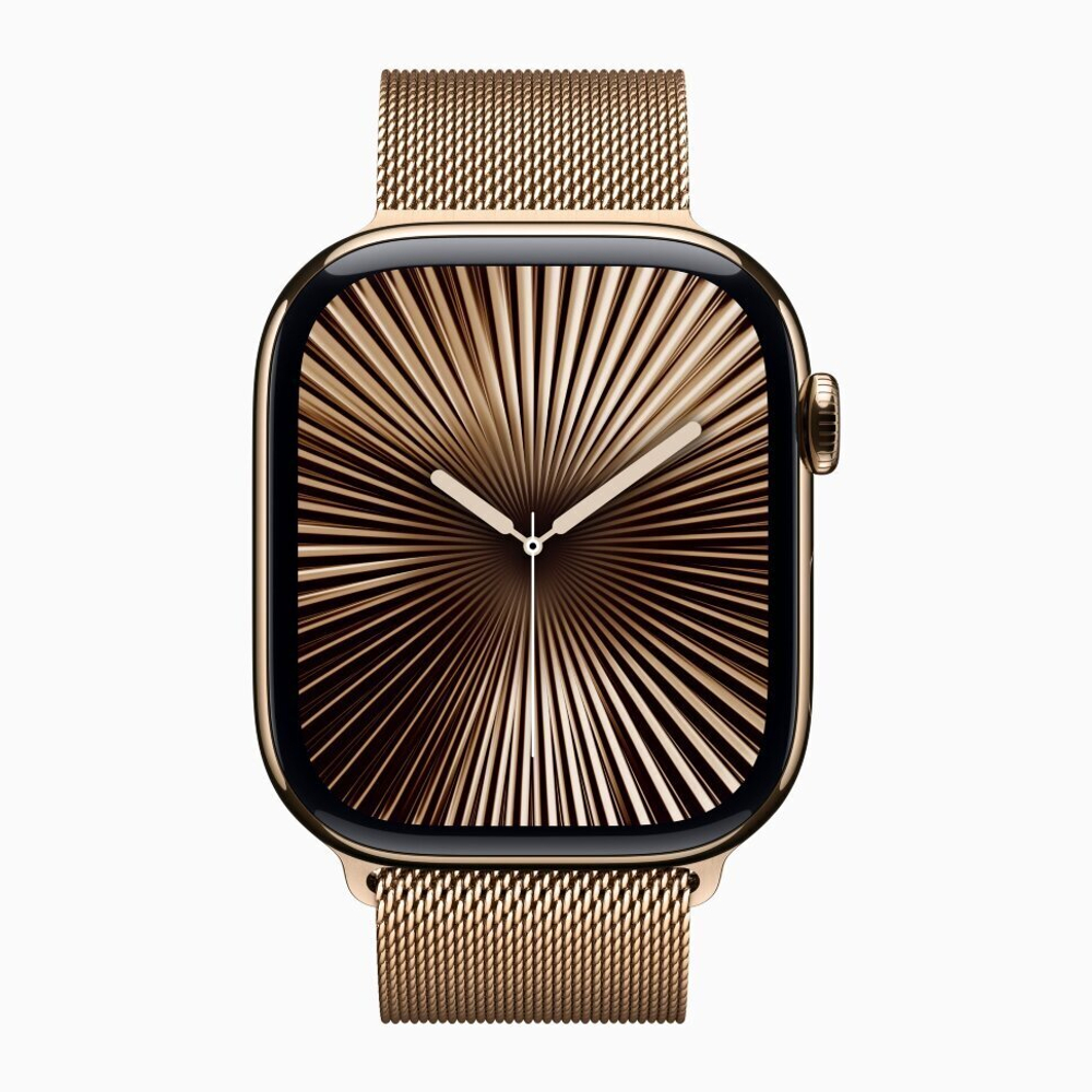 Apple Watch Series 10 46mm Gold Titanium / Gold Milanese Loop