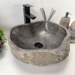 Раковина из речного камня RS-63621 (41*40*16) 0122