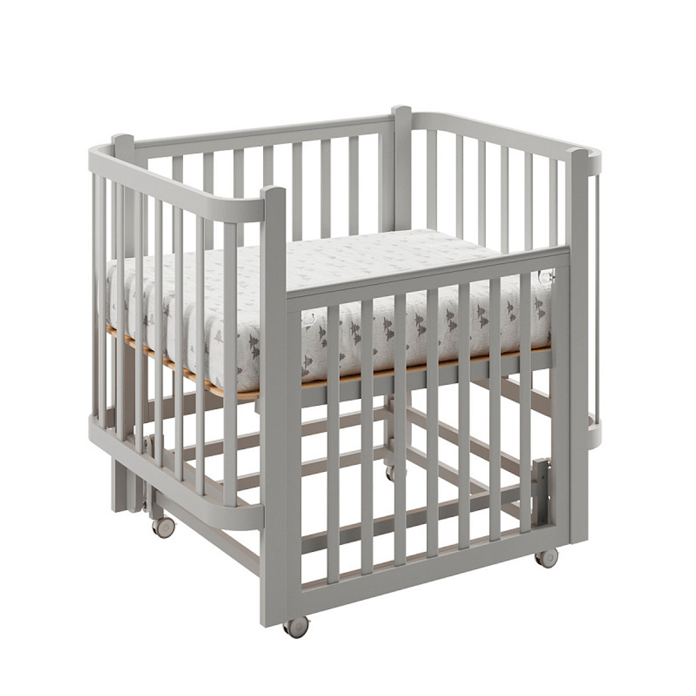 Кроватка ANTEMI Terra Light NEW с маятником, 100х70, арт. НИК 17к серая