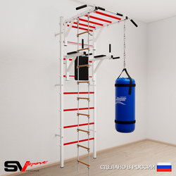 Шведская стенка Sv Sport усиленная 6423 (Турник рукоход/Брусья/Лестница/Цепь/Мешок 30кг)