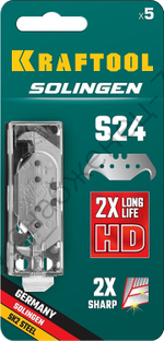 KRAFTOOL Solingen S24, 5 шт, крюковидные лезвия (09643-S5)