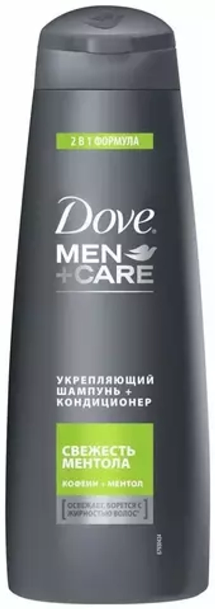 Dove шампунь-кондиционер Men+Care укрепляющий Свежесть ментола 2 в 1, 380 мл