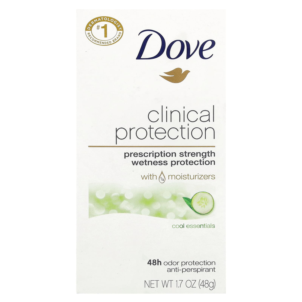 Dove, Clinical Protection, дезодорант-антиперспирант, «Прохлада», 48 г (1,7 унции)