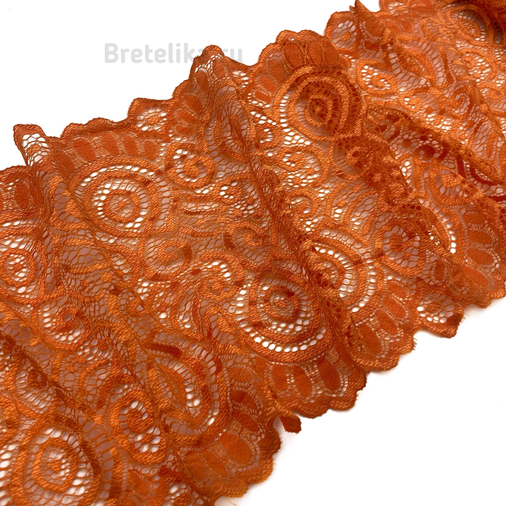 Кружево эластичное оранжевое 17 см