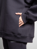 Свитшот женский оверсайз с начесом графит