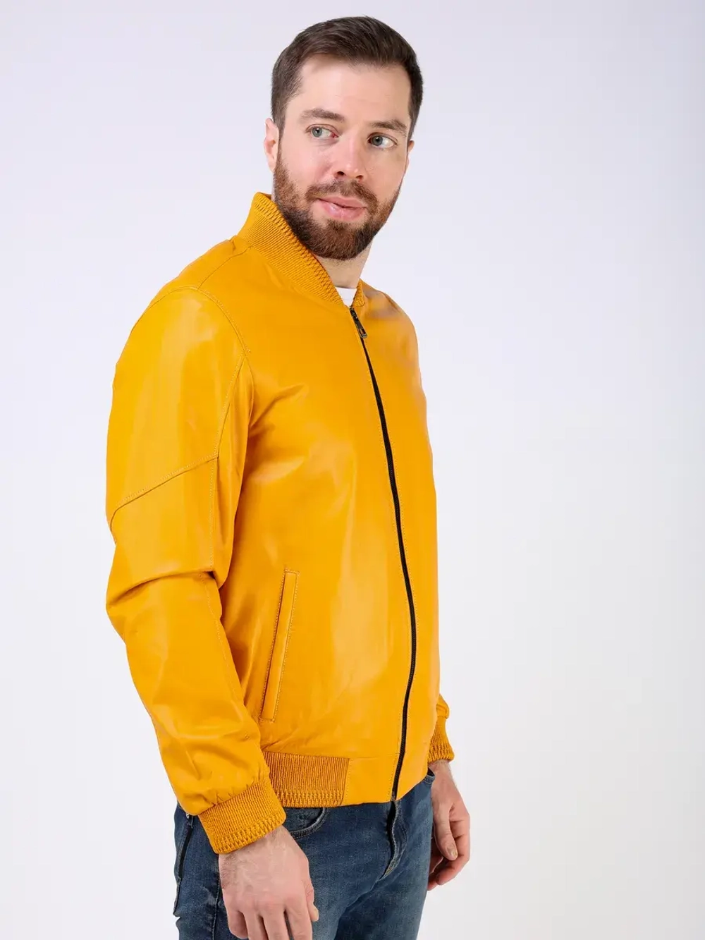 Кожаная куртка демисезонная Турция бомбер