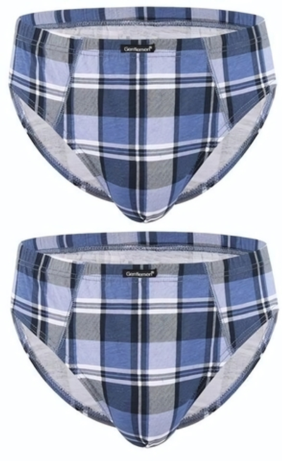 Набор из 2 клетчатых трусов-слипов Gentlemen (Размер: XL) (Цвет: серый с голубым)