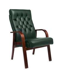 Кресло для посетителей Darwin D зеленая кожа