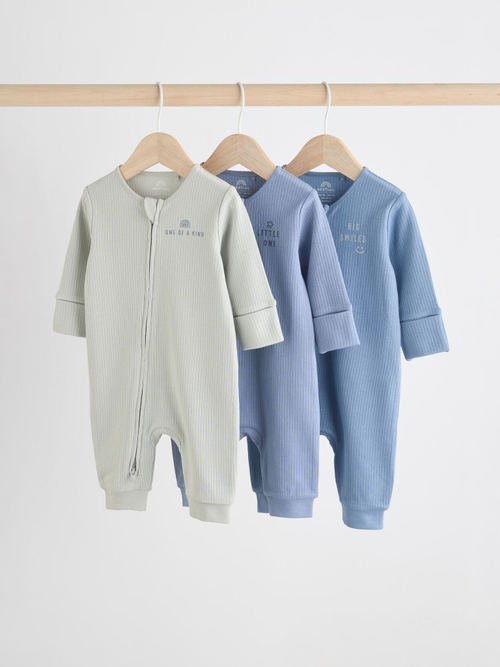 Комбинезон / Cлип для малышей Next E19-903, 3 шт., Светло-зеленый, Голубой