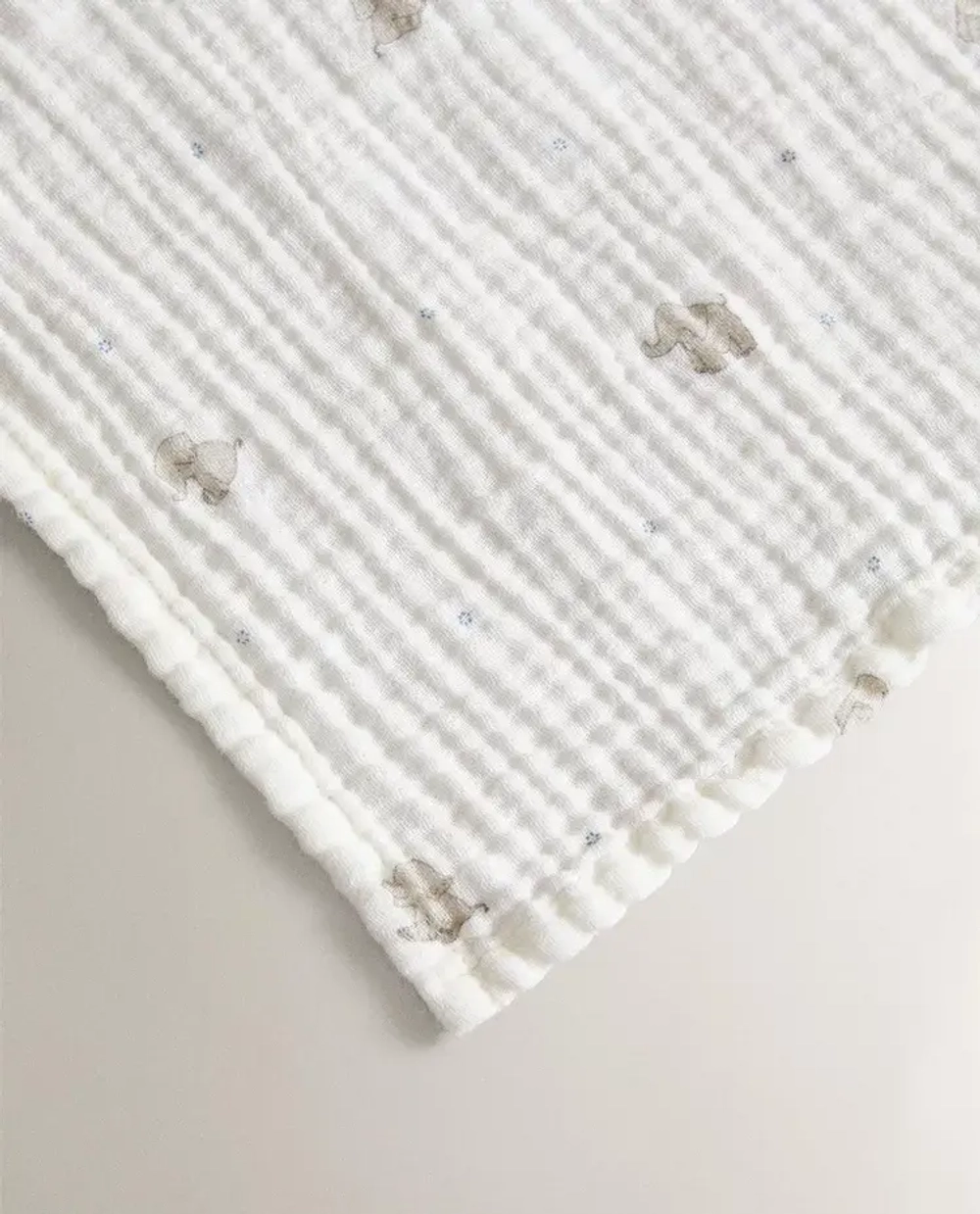 ZARA HOME ДЕТСКАЯ ПРОСТЫНЯ С ПРИНТОМ "СЛОН", СЕРЫЙ