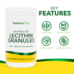 NaturesPlus, натуральный соевый лецитин в гранулах, 337,5 г (0,74 фунта)