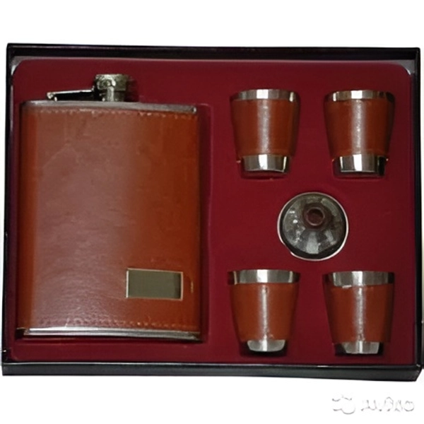 Набор подар.фляга 9oz (240 мл) + 4 стопки+воронка(в ассортименте)