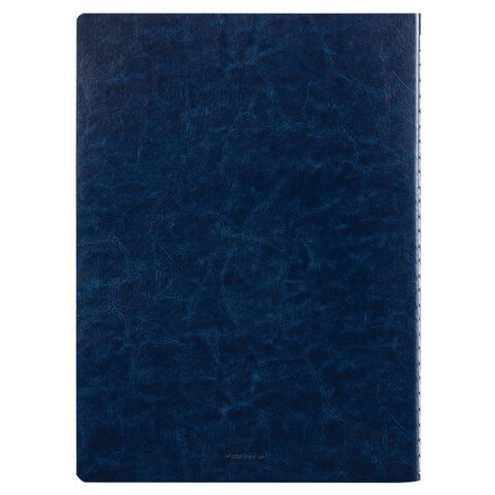 Тетрадь 60 л. в клетку обложка гладкий кожзам, сшивка, А4 (210х297мм), ТЕМНО-СИНИЙ, BRAUBERG VIVA, 403906