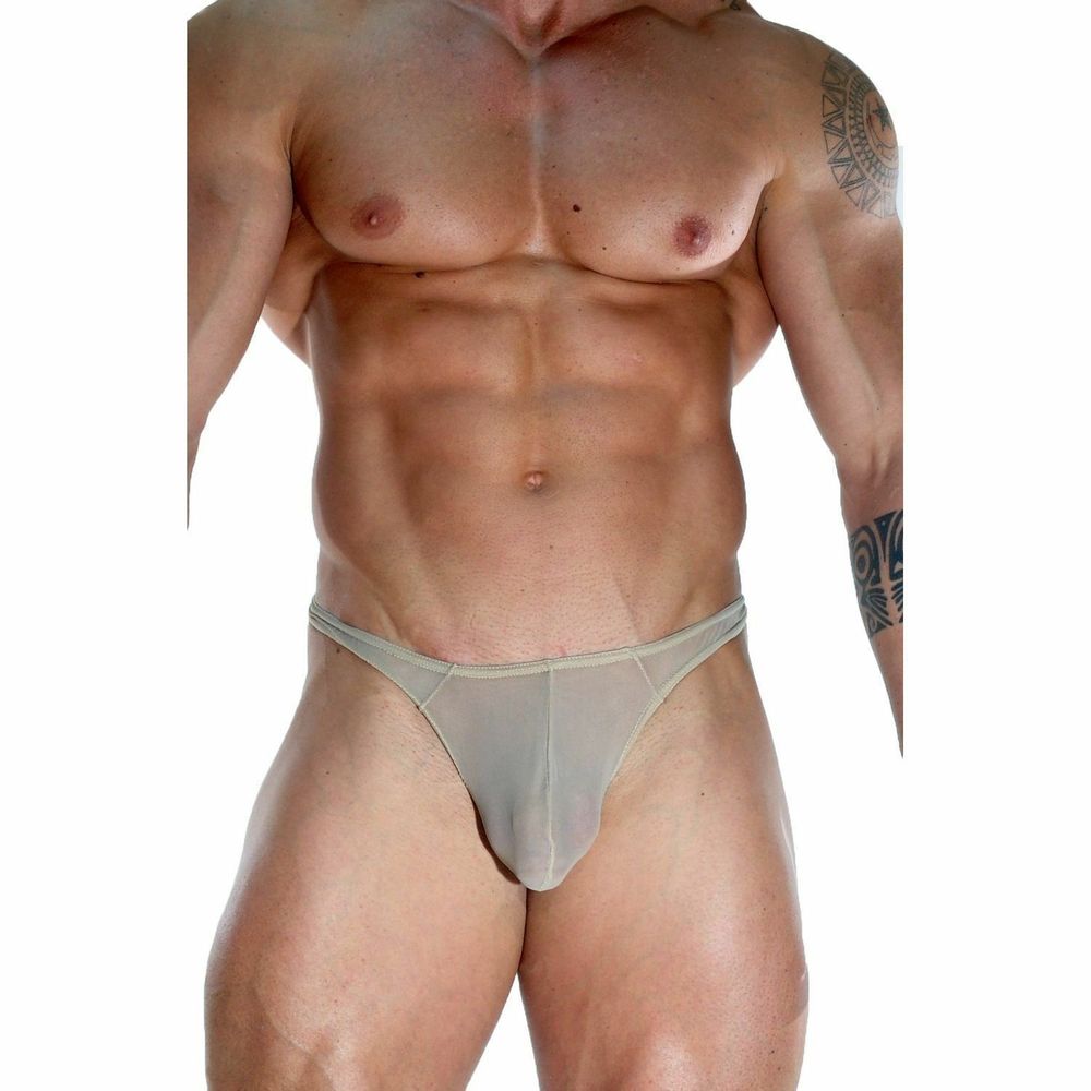 Мужские трусы тонги телесные полупрозрачные Don Moris DM171219