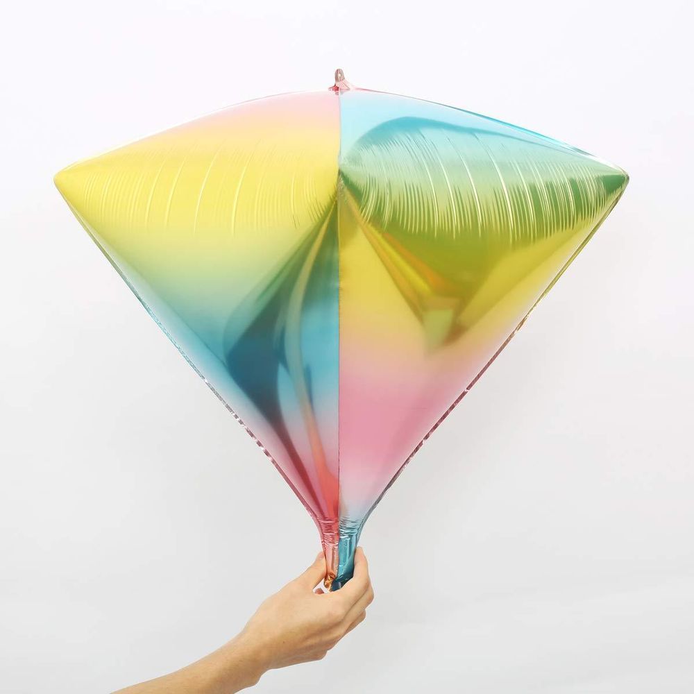 Шар (24"/61 см) Алмаз, Нежная радуга (градиент) 1 шт.