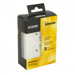 Розетка двойная без заземления и со шторкой Stekker Эмили 49877