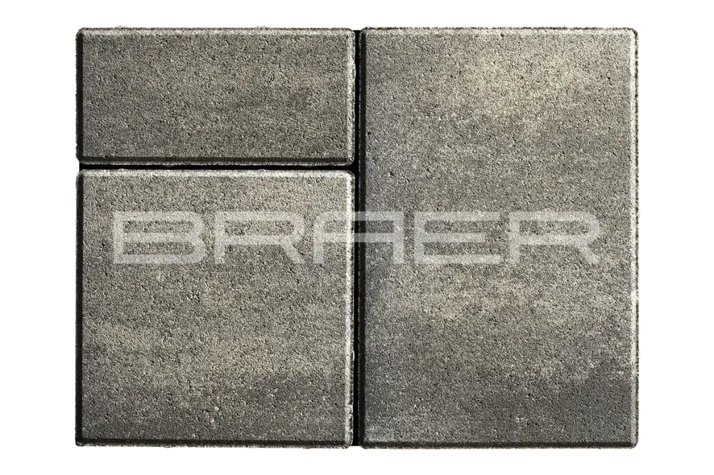 Тротуарная плитка Braer Старый город Ландхаус, Color Mix Туман, 80 мм