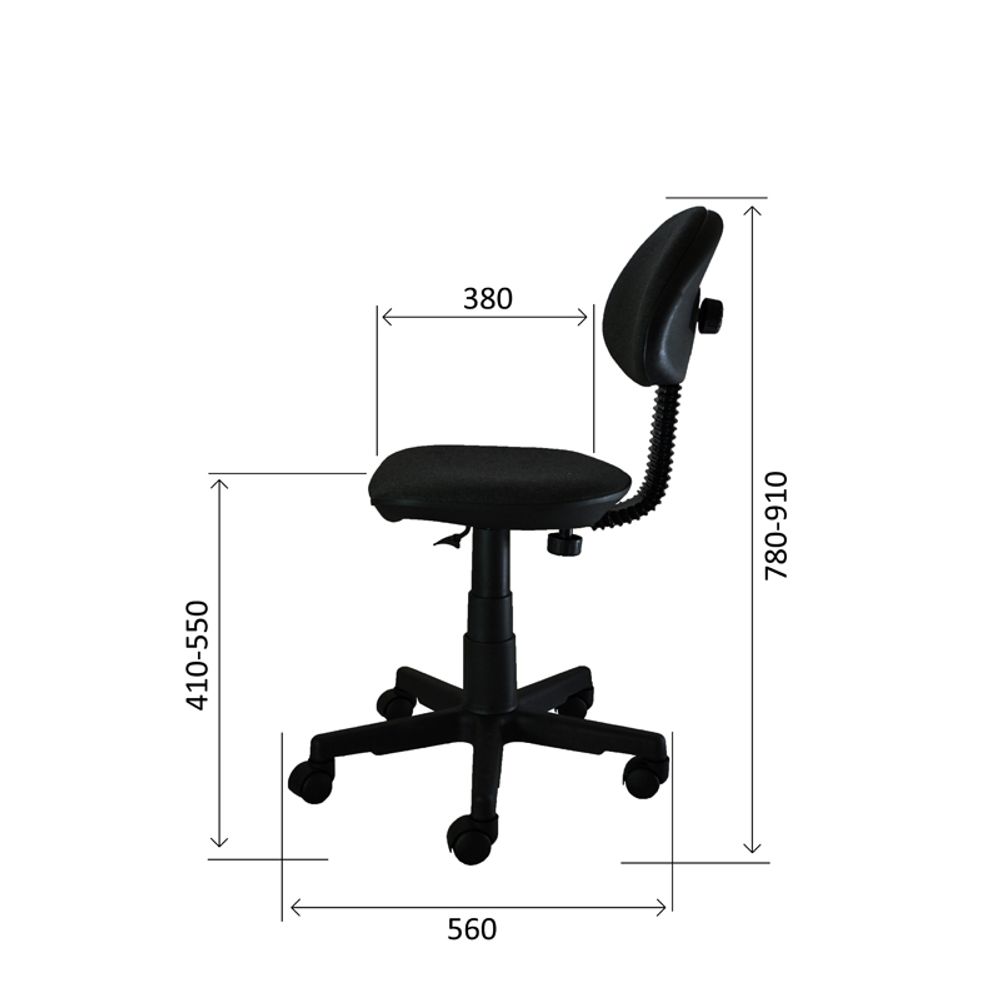 Кресло оператора "Стар", PL, без подлокотников, ткань черная
