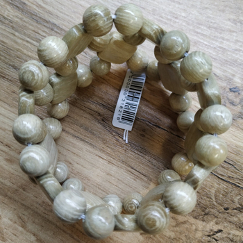 Браслет деревянный Ромбик 2-х рядка, цвет коричневый, ширина 45 мм