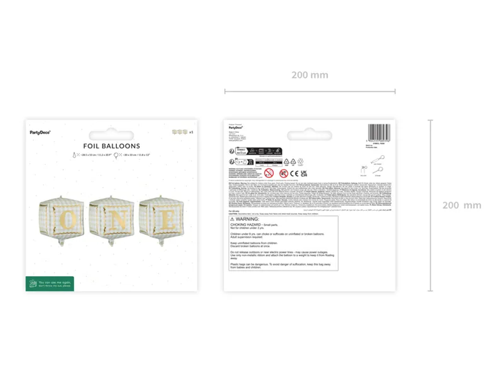 Шары-кубики "Буквы Один [ONE]" (34х36 см)