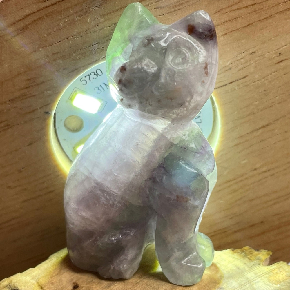 34399 Флюорит Кошка фигурка 28*47мм