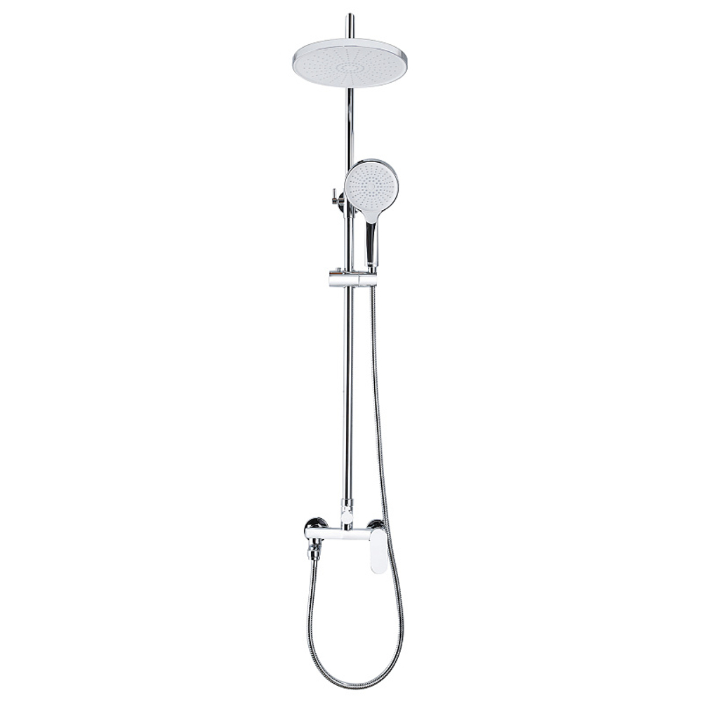 Душевая колонна Azario ARIZONA со смесителем для ванны, с поворотным изливом, круглая, хром (AZ-20R)