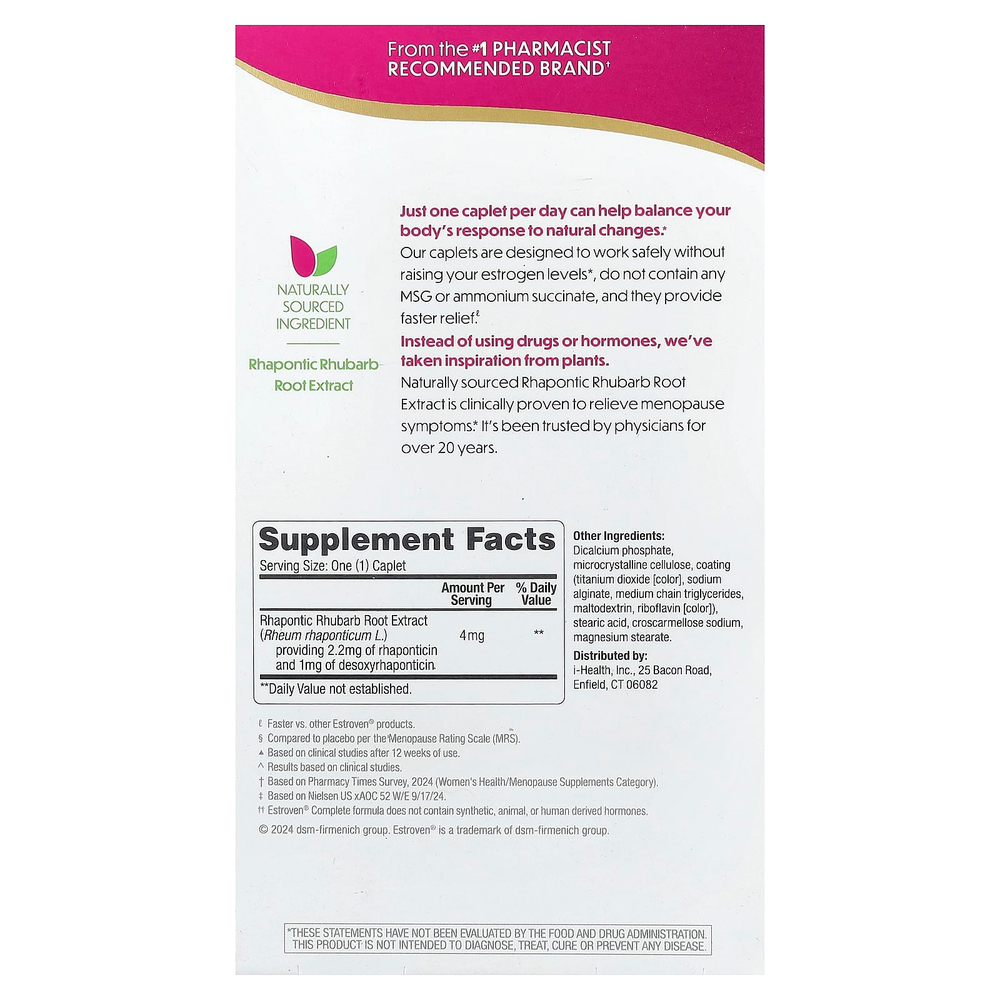 Estroven, комплексное средство для облегчения многих симптомов менопаузы, 28 капсул