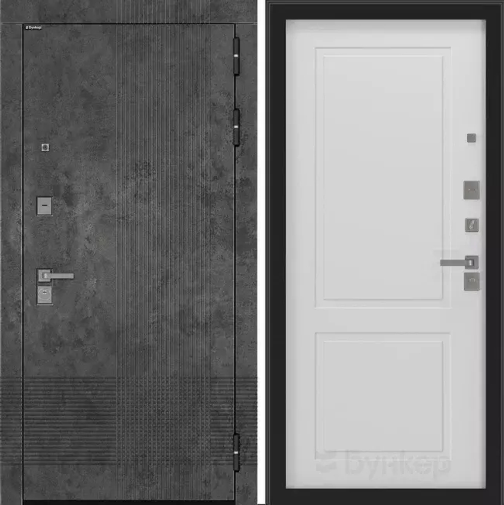 Входная металлическая дверь Бункер BN-08 Марморино темный / фл-609 белый матовый