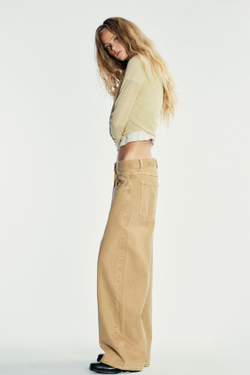 ZARA ДЖИНСЫ TRF BAGGY С НИЗКОЙ ПОСАДКОЙ, ОХРА