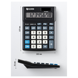 Калькулятор настольный Eleven Business Line CMB801-BK, 8 разрядов, двойное питание, 102*137*31мм, черный CMB801-BK