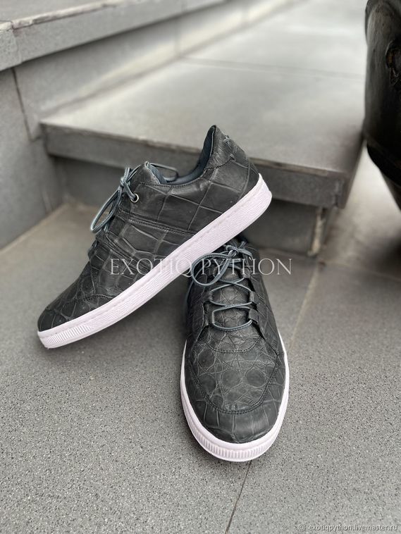 Кеды из натуральной кожи крокодила SH-140