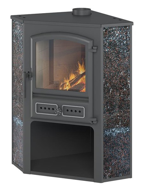 Камин ЭТНА (БКД) угловой "Амфиболит" Ø 115мм